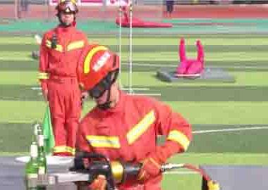 A fire brigade selected Xunkai hydraulic breaking tools to participate in the team competition。